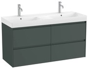 Конзолен шкаф за баня A851694513, Roca, с двоен умивалник, MDF, зелен мат, 120х46х64.5см