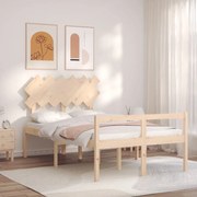 3195516 vidaXL Легло за възрастни с табла, Small Double, масивно дърво