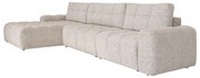 Бежов разтегателен модулен ъглов диван с място за съхранение (ляв ъгъл) Lulu – Miuform
