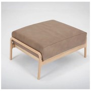 Светлокафява табуретка от биволска кожа с масивна дъбова конструкция Fawn - Gazzda