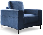 Тъмносиньо кресло от рипсено кадифе Lofty Lilly – Miuform