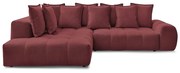 Бордо шенилов сгъваем/с място за съхранение ъглов диван (ляв ъгъл/L форма) Everest – Bobochic Paris