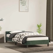 347558 vidaXL Рамка за легло без матрак, тъмнозелена, 100x200 см, кадифе