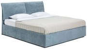Синьо тапицирано двойно легло с място за съхранение и включена подматрачна рамка 180x200 cm Thessa Pillow – Bonami Selection