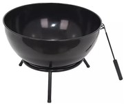 Преносимо огнище за дърва 57x30 см черно