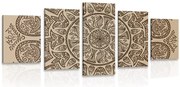 картини от 5 части – Мандала с абстрактен природен модел