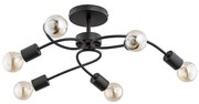 Повърхностно монтиран полилей HELIX 6xE27/15W/230V черен