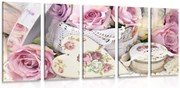 картини от 5 части – Романтичен винтидж стил