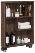 855229 vidaXL Тесен шкаф за съхранение кафяв дъб 48x13x68 см инженерно дърво