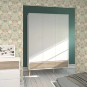 Гардероб 3-врати Randers-Natural-White