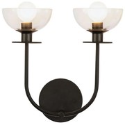 Alora Mood ALM-SYLVIA-2WB-BK-CL - Стенно осветително тяло SYLVIA 2xE14/40W/230V, черно