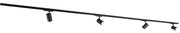 Модерна 3-фазова релсова система черна с 4 прожектора 3000-4000K - Ruler