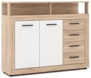 Комод RUNA дъб сонома/бял