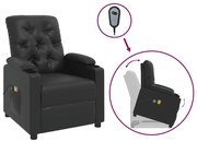 3093504 vidaXL Изправящ масажен стол, черен, изкуствена кожа
