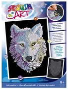 Sequin Art - Изкуство с пайети, синя серия, Бял вълк