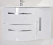 Конзолен PVC шкаф ICP 10061W със стъклен умивалник, 100x53x61см