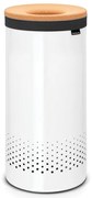 Кош за пране Brabantia 90300239, 35 л, Корков капак, Пълнене без отваряне, Вентилационни отвори, Бял