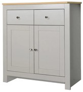 Нисък скрин с чекмеджета от дъб в сив/естествен цвят 79x81 cm Emerald - Støraa