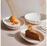 Комплект за хранене от 27 части, бял порцелан