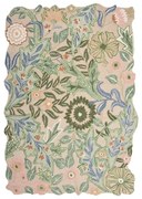 Зелен ръчно изработен вълнен килим 160x230 cm Bryony Shaped Floral – Flair Rugs