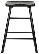 Черен бар стол от масивен дъб (височина на седалката 65,5 cm) Vander – White Label