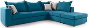 Ъглов диван Broadway-Синьо-зелен-Десен