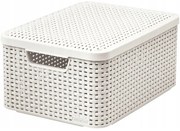 Кремава пластмасова кутия за съхранение с капак 29x39x19 cm Style – Curver