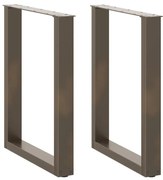 4013187 vidaXL Крака за трапезна маса, U-образни, 2 бр., естествена стомана, 70 x (72-73) см, стомана