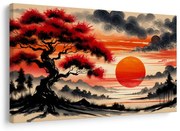 Картина на платно – Дървото на живота при залез слънце