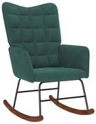 4016834 vidaXL Люлеещ стол, тъмнозелен, кадифе