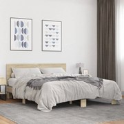 3280188 vidaXL Рамка за легло, дъб сонома, 150x200 см, инженерно дърво и метал