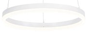 Дизайнерски висящ аплик бял 40 см с LED 3-степенен димер - Anello