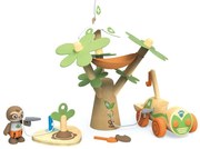 Hape - Интерактивен дървен комплект, Kола с електрическа вятърна турбина, 12 части