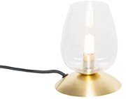 Класическа настолна лампа златиста със стъкло - Elien