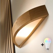 Brilagi - LED RGBW димируема настенна лампа CARVALHO 1xE27/15W/230V Wi-Fi дъб