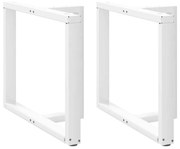 4013069 vidaXL Крака за трапезна маса, Т-образни, 2 бр., бели, 100x35x(72-73) см, стомана