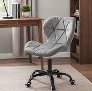 Ергономичен въртящ се офис стол - кадифе Сив