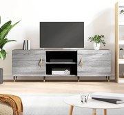 829082 vidaXL ТВ шкаф, сив сонома, 150x30x50 см, инженерно дърво