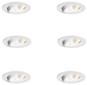 Комплект от 6 вградени спота бели 6,8 см вкл. LED 750 lm димируеми IP65 - Gaius