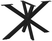 4013112 vidaXL Крак за трапезна маса, форма на паяк, черен, 120x68x(72-73) см, стомана