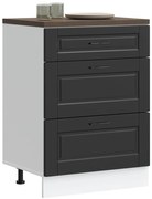 854260 vidaXL Кухненски шкаф "Porto", черен, инженерно дърво