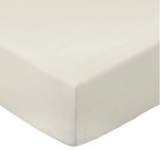 Бежов еластичен чаршаф от памук перкал 150x200 cm Cotton Percale – Bianca