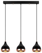 Черно и в меден цвят висящо осветително тяло с метален абажур Yildo – Opviq lights