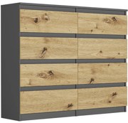Комод с 8 чекмеджета R-120-S8 - различни цветови варианти антрацит микс артисън