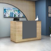 Gemini TopMebel меламиново рецепция в цвят дъб - антрацит 180x70x110cm.