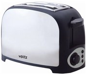 Тостер за хляб Voltz V51440D, 750W, За 2 филии, 7 нива, Тавичка за трохи, Инокс/Черен