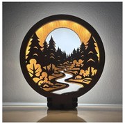 Li-Go 23580/DUB2 - Димируема настолна LED декорация LED/12W/230V 20x22 cm дъб/гланц