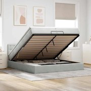 3312788 vidaXL Османска легло с матраци и LED, светлосиво, 200x200 см, кадифе