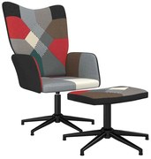 328200 vidaXL Релаксиращ стол с табуретка, пачуърк, плат