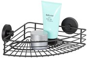 Черен ъглов рафт за баня Vacuum-Loc® Bari - Wenko